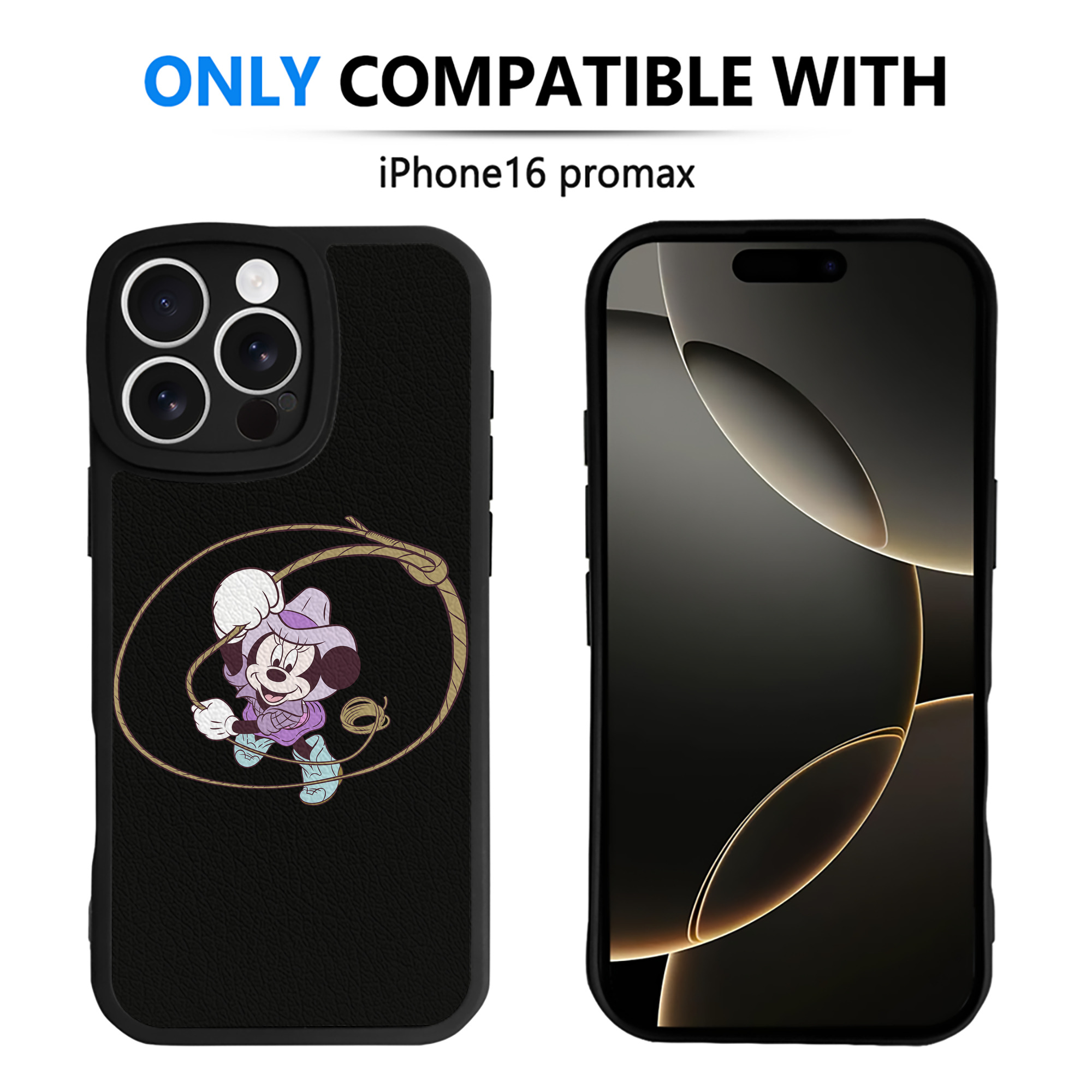 （画像用） ミッキーマウス Mickey Mouse 【iPhone 16シリーズ対応】シリコンスマホケース（レザー調） 材質：シリコン